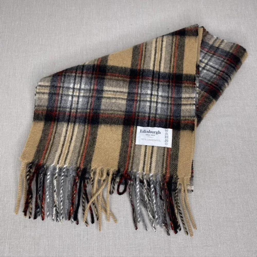 Edinburgh lambswool plaid scarf‎
